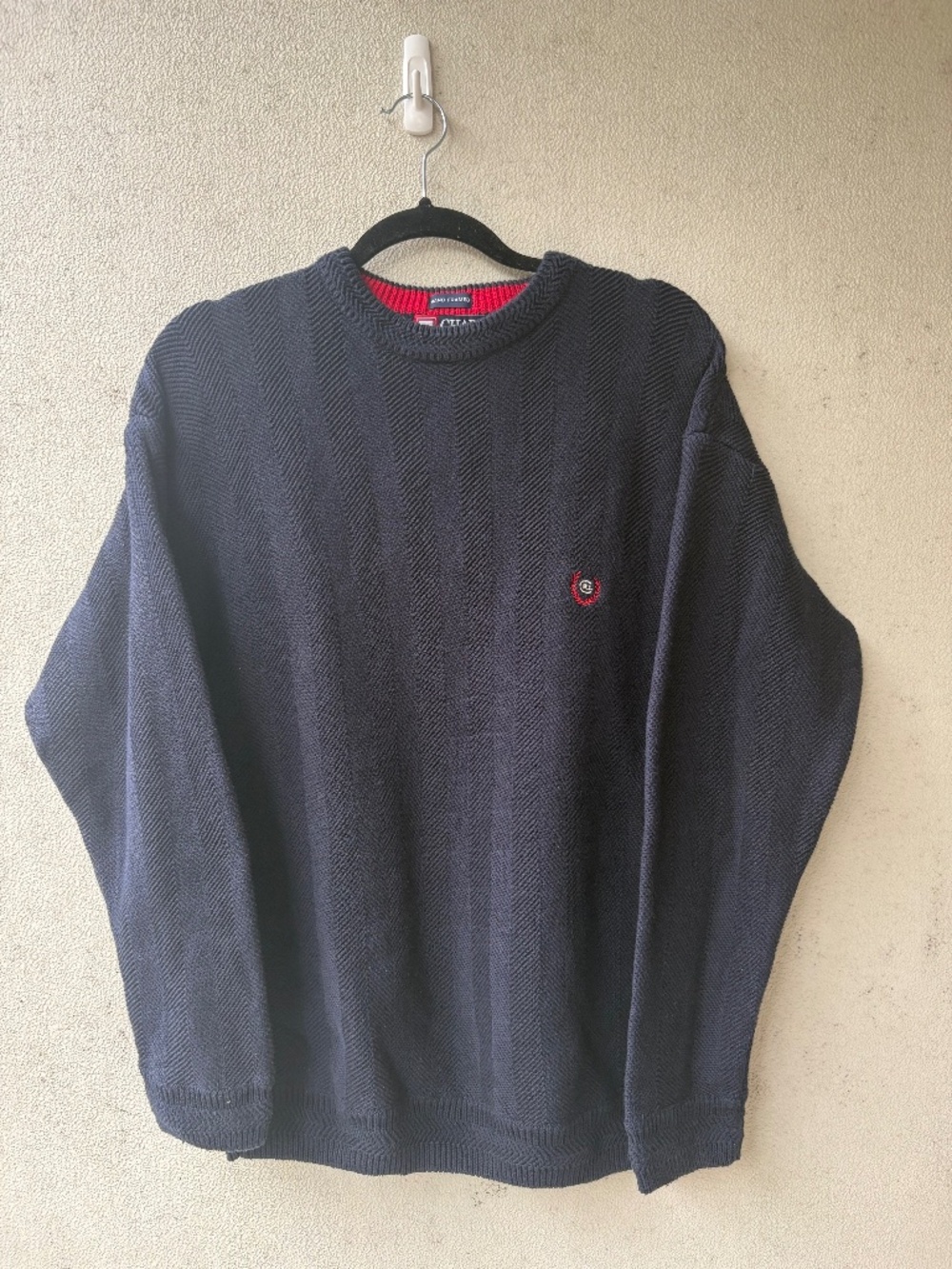 Vintage 90s Chaps Ralph Lauren Hand Framed Herringbone Sweater S
